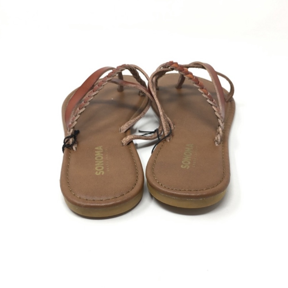 Sonoma || Brown Braided *Leather Flat Sandals - Picture 4 of 4